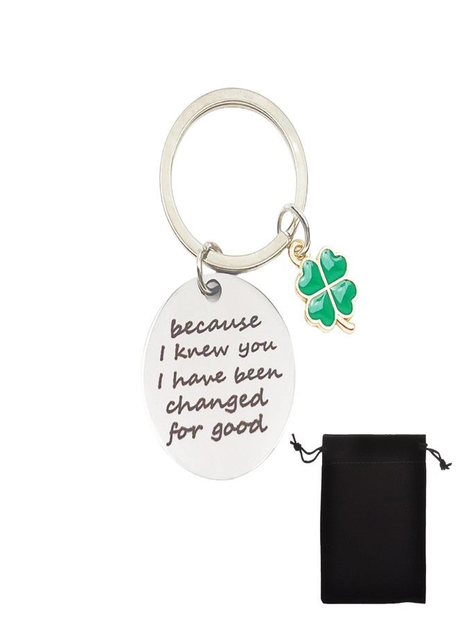 Dorla Cool Christmas Gift to Best Friend Clover Keychain, Because I Knew You I Have Been Changed for Good,Long Distance BFF Gifts for Women - Image 1